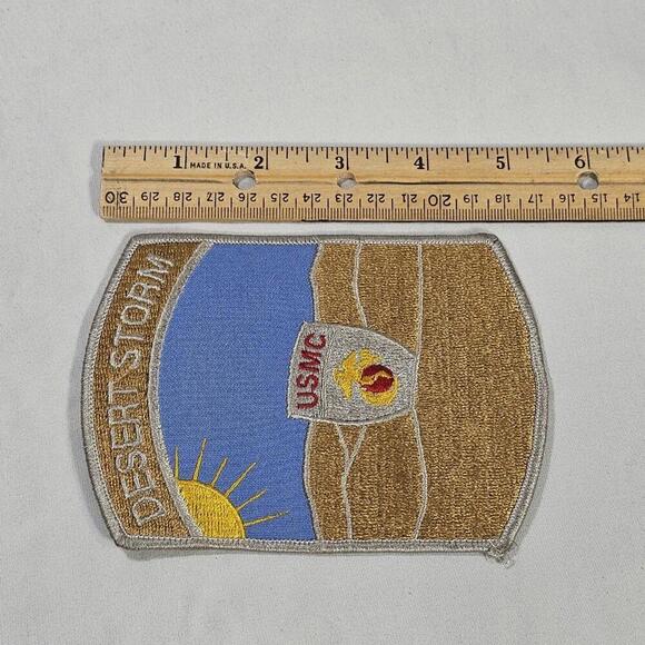 VINTAGE LARGE 5" DESERT SHIELD USMC PATCH GULF WAR US MARINE CORPS - Picture 3 of 5